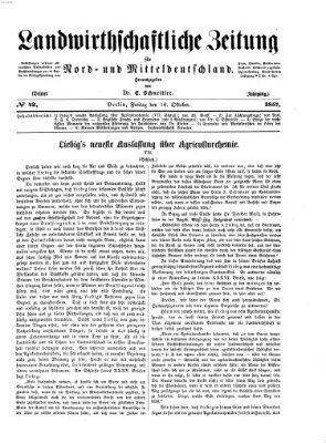 Landwirthschaftliche Zeitung für Nord- und Mittel-Deutschland Freitag 16. Oktober 1857