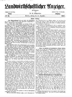 Landwirthschaftliche Zeitung für Nord- und Mittel-Deutschland Freitag 18. Dezember 1857