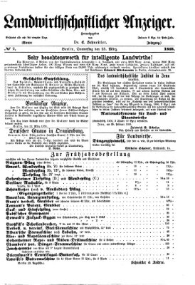 Landwirthschaftliche Zeitung für Nord- und Mittel-Deutschland Donnerstag 25. März 1858