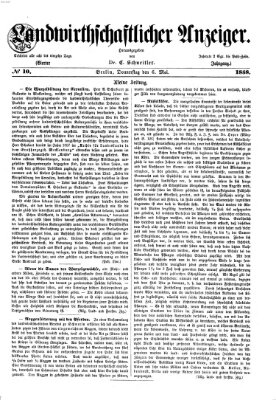 Landwirthschaftliche Zeitung für Nord- und Mittel-Deutschland Donnerstag 6. Mai 1858