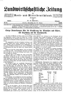 Landwirthschaftliche Zeitung für Nord- und Mittel-Deutschland Donnerstag 13. Januar 1859