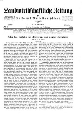 Landwirthschaftliche Zeitung für Nord- und Mittel-Deutschland Donnerstag 17. Februar 1859