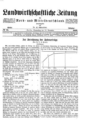 Landwirthschaftliche Zeitung für Nord- und Mittel-Deutschland Donnerstag 10. November 1859