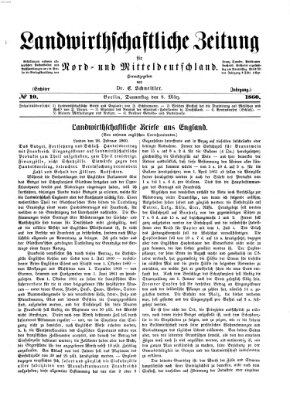 Landwirthschaftliche Zeitung für Nord- und Mittel-Deutschland Donnerstag 8. März 1860