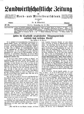 Landwirthschaftliche Zeitung für Nord- und Mittel-Deutschland Donnerstag 10. Mai 1860