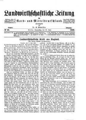 Landwirthschaftliche Zeitung für Nord- und Mittel-Deutschland Donnerstag 28. Juni 1860