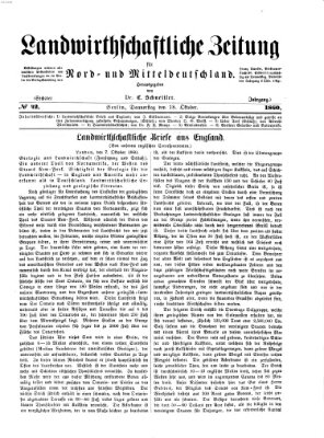 Landwirthschaftliche Zeitung für Nord- und Mittel-Deutschland Donnerstag 18. Oktober 1860