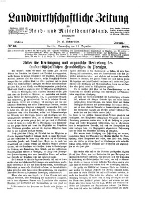 Landwirthschaftliche Zeitung für Nord- und Mittel-Deutschland Donnerstag 13. Dezember 1860