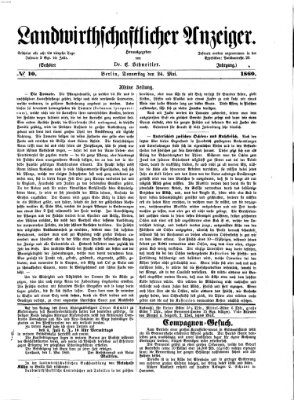 Landwirthschaftliche Zeitung für Nord- und Mittel-Deutschland Donnerstag 24. Mai 1860