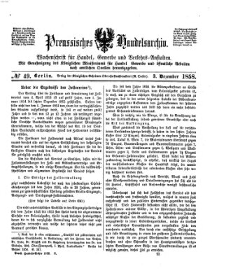 Preußisches Handels-Archiv Freitag 3. Dezember 1858
