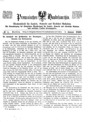 Preußisches Handels-Archiv Samstag 1. Januar 1859