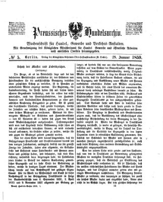 Preußisches Handels-Archiv Freitag 28. Januar 1859