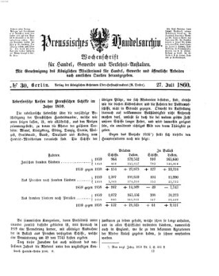 Preußisches Handels-Archiv Freitag 27. Januar 1860