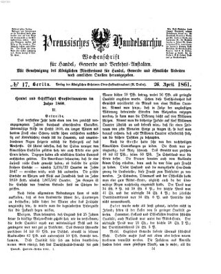 Preußisches Handels-Archiv Freitag 26. April 1861