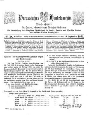 Preußisches Handels-Archiv Freitag 19. September 1862