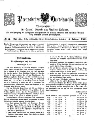 Preußisches Handels-Archiv Freitag 6. Februar 1863