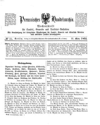 Preußisches Handels-Archiv Freitag 11. März 1864