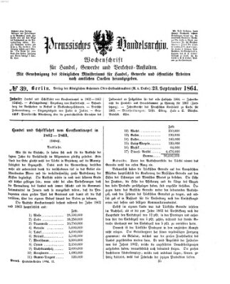 Preußisches Handels-Archiv Freitag 23. September 1864