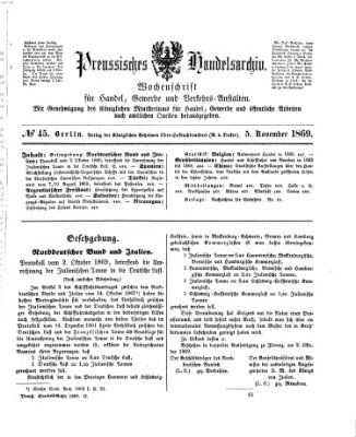 Preußisches Handels-Archiv Freitag 5. November 1869