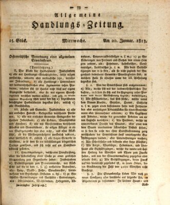 Allgemeine Handlungs-Zeitung Mittwoch 20. Januar 1813
