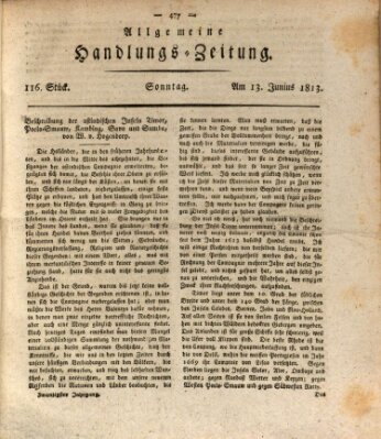 Allgemeine Handlungs-Zeitung Sonntag 13. Juni 1813