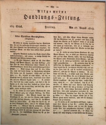Allgemeine Handlungs-Zeitung Freitag 27. August 1813