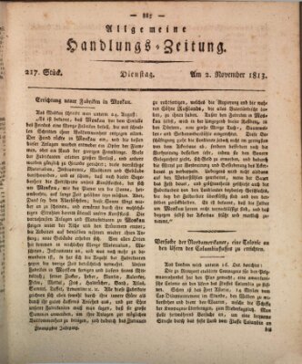 Allgemeine Handlungs-Zeitung Dienstag 2. November 1813
