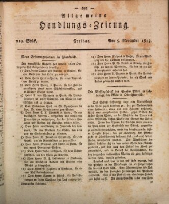Allgemeine Handlungs-Zeitung Freitag 5. November 1813