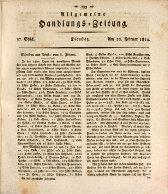 Allgemeine Handlungs-Zeitung Dienstag 22. Februar 1814