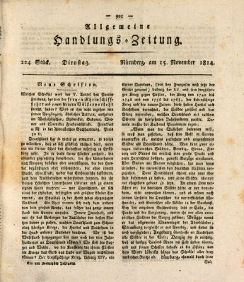 Allgemeine Handlungs-Zeitung Dienstag 15. November 1814