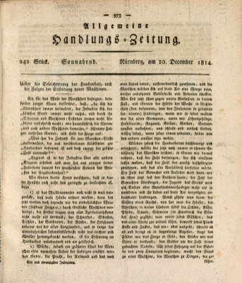 Allgemeine Handlungs-Zeitung Samstag 10. Dezember 1814