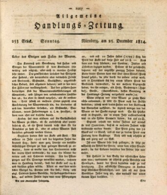 Allgemeine Handlungs-Zeitung Sonntag 25. Dezember 1814