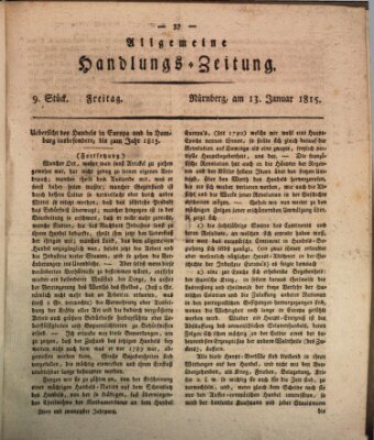 Allgemeine Handlungs-Zeitung Freitag 13. Januar 1815