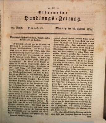 Allgemeine Handlungs-Zeitung Samstag 28. Januar 1815