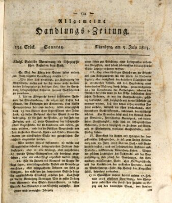 Allgemeine Handlungs-Zeitung Sonntag 9. Juli 1815