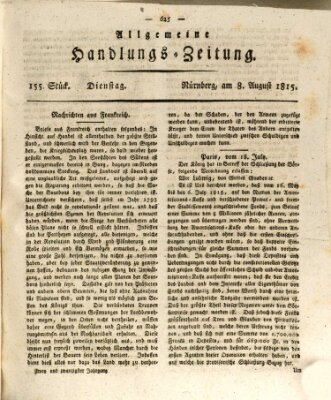 Allgemeine Handlungs-Zeitung Dienstag 8. August 1815
