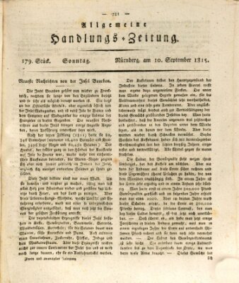Allgemeine Handlungs-Zeitung Sonntag 10. September 1815