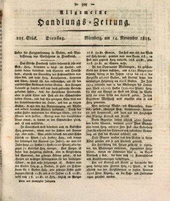 Allgemeine Handlungs-Zeitung Dienstag 14. November 1815