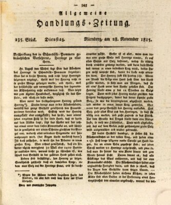 Allgemeine Handlungs-Zeitung Dienstag 28. November 1815