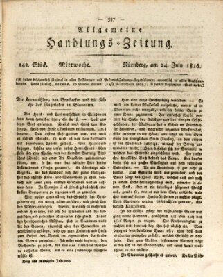 Allgemeine Handlungs-Zeitung Mittwoch 24. Juli 1816