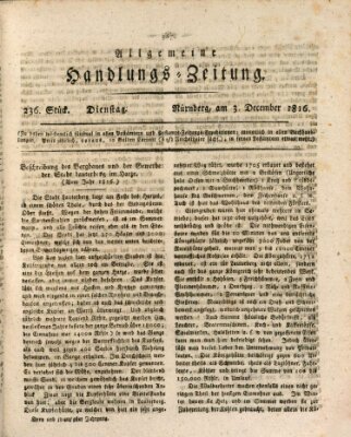 Allgemeine Handlungs-Zeitung Dienstag 3. Dezember 1816
