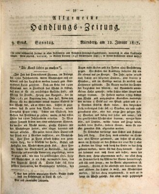Allgemeine Handlungs-Zeitung Sonntag 12. Januar 1817