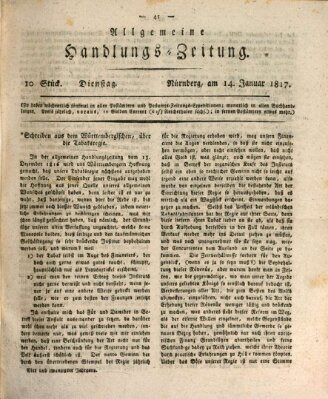 Allgemeine Handlungs-Zeitung Dienstag 14. Januar 1817