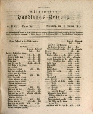 Allgemeine Handlungs-Zeitung Sonntag 19. Januar 1817