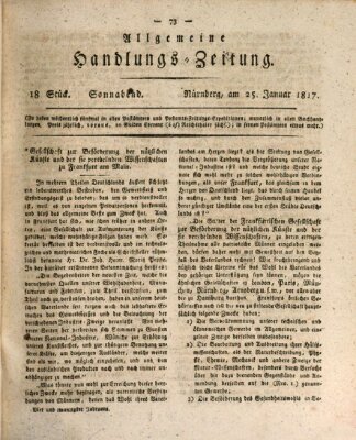 Allgemeine Handlungs-Zeitung Samstag 25. Januar 1817