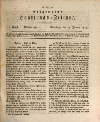 Allgemeine Handlungs-Zeitung Mittwoch 29. Januar 1817