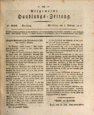 Allgemeine Handlungs-Zeitung Freitag 7. Februar 1817