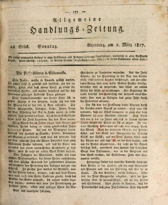 Allgemeine Handlungs-Zeitung Sonntag 2. März 1817
