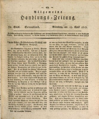 Allgemeine Handlungs-Zeitung Samstag 12. April 1817