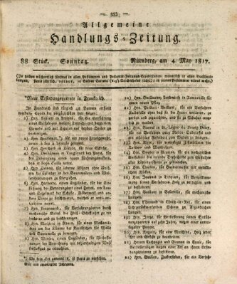 Allgemeine Handlungs-Zeitung Sonntag 4. Mai 1817